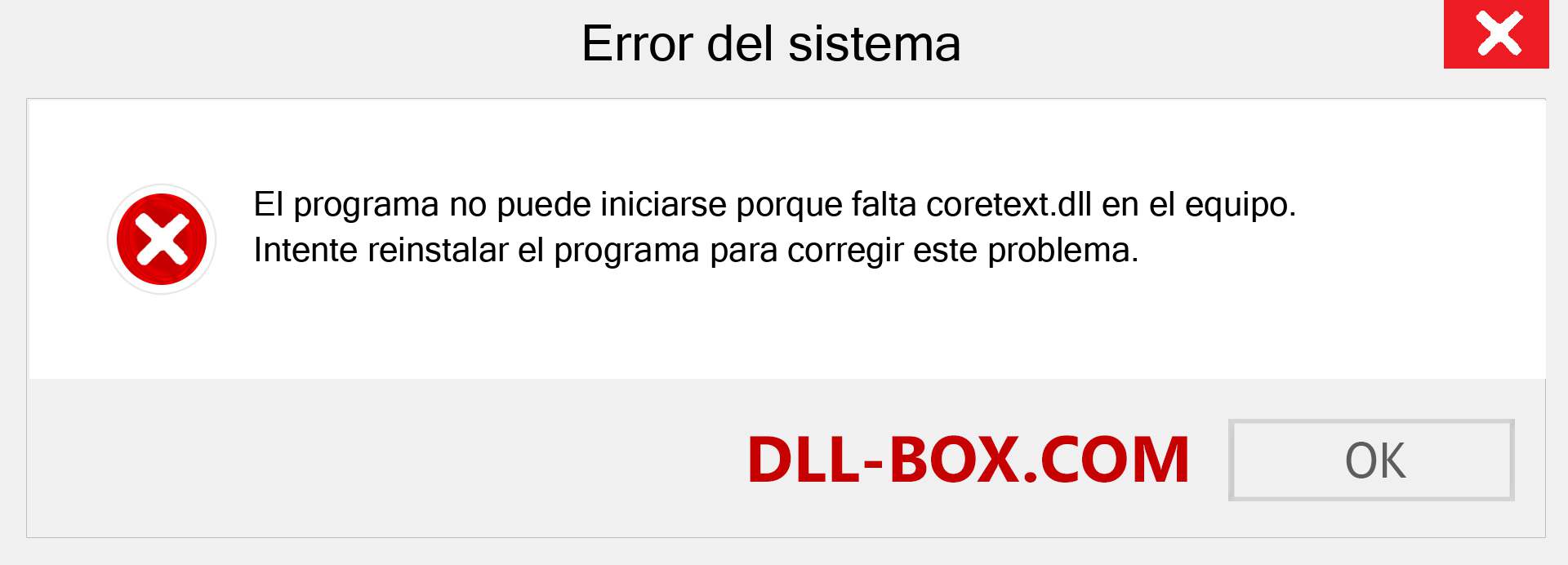 ¿Falta el archivo coretext.dll ?. Descargar para Windows 7, 8, 10 - Corregir coretext dll Missing Error en Windows, fotos, imágenes